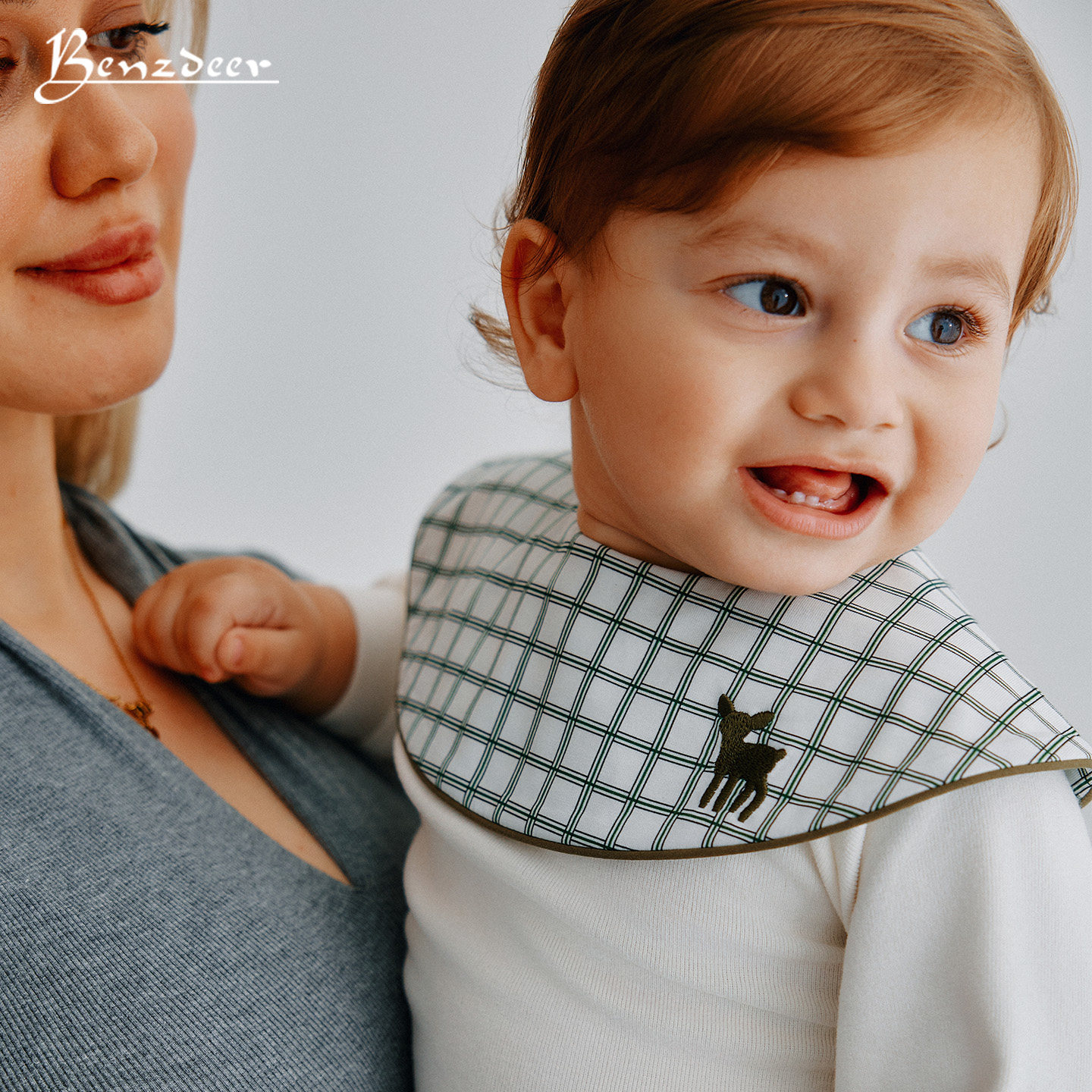 韩国benzdeer 本驰鹿2026春新婴幼儿滚边刺绣围嘴男女宝宝口水巾,淘宝优惠券,粉丝福利购,淘宝优惠卷