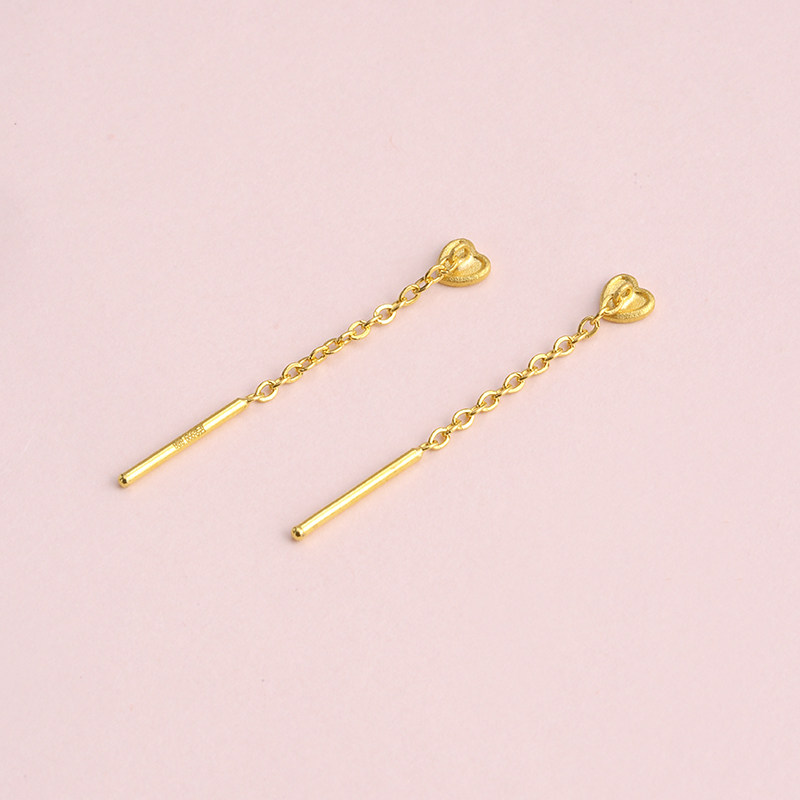 黄金耳线999足金正品迷你爱心短款2025新款耳饰耳环小克重纯金女,淘宝优惠券,粉丝福利购,淘宝优惠卷