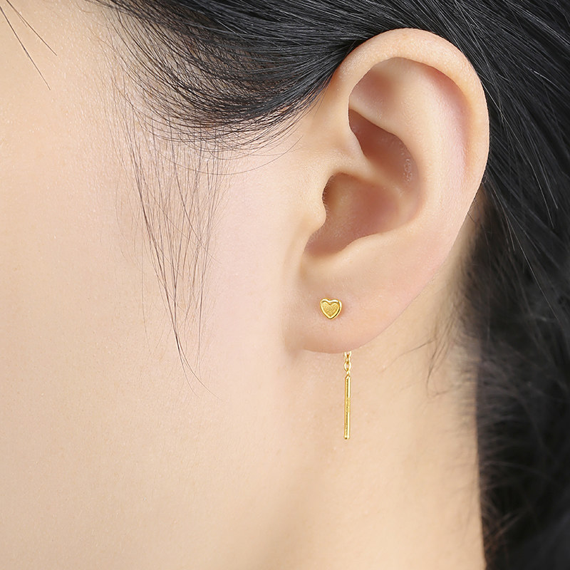 黄金耳线999足金正品迷你爱心短款2025新款耳饰耳环小克重纯金女,淘宝优惠券,粉丝福利购,淘宝优惠卷