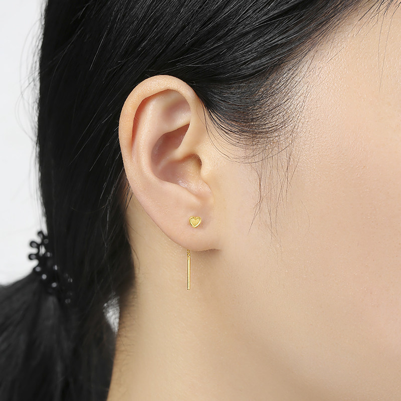 黄金耳线999足金正品迷你爱心短款2025新款耳饰耳环小克重纯金女,淘宝优惠券,粉丝福利购,淘宝优惠卷