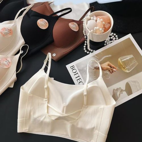 我的薇薇7A抗菌洞洞杯露背提拉上托美背心薄款聚拢防走光简约抹胸 - 图3