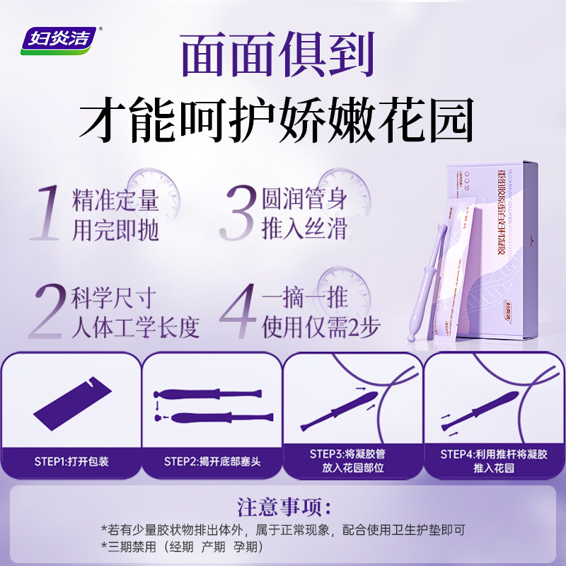 妇炎洁100%人源化重组胶原蛋白妇科凝胶医用抑菌补水阴道紧致弹润