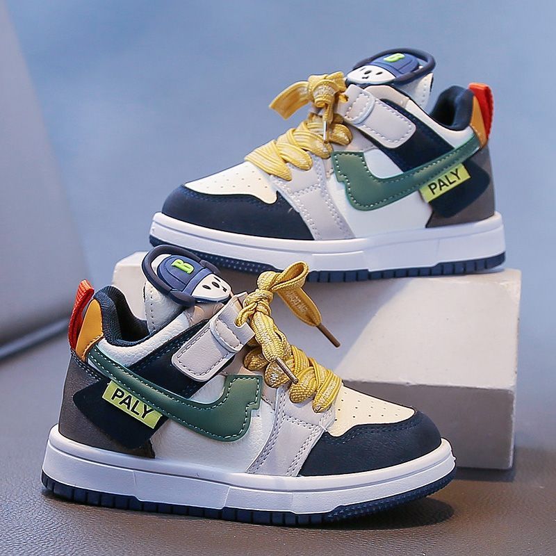 女童软底板鞋2025秋季新款儿童运动鞋时尚防滑高帮校园男童篮球鞋 - 图2