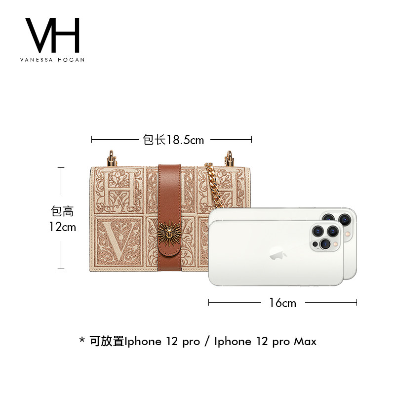vh 2022新款牛皮刺绣高级感单肩包 vanessahogan女士包袋