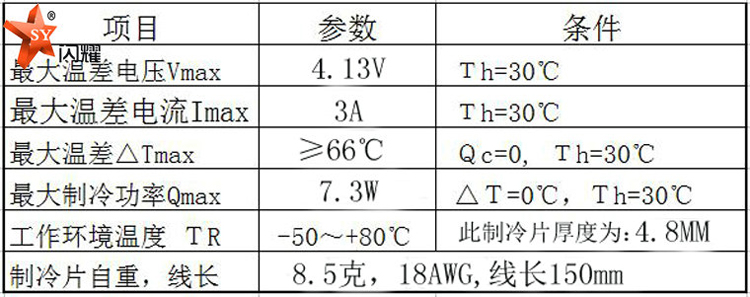 153003503制冷片3.5V3A电子致冷片TEC1-03503的15*30mm制冷器件-图0