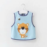 Летний детский тонкий слюнявчик, нагрудник без рукавов, фартук, майка топ, сзади на завязках, с карманом