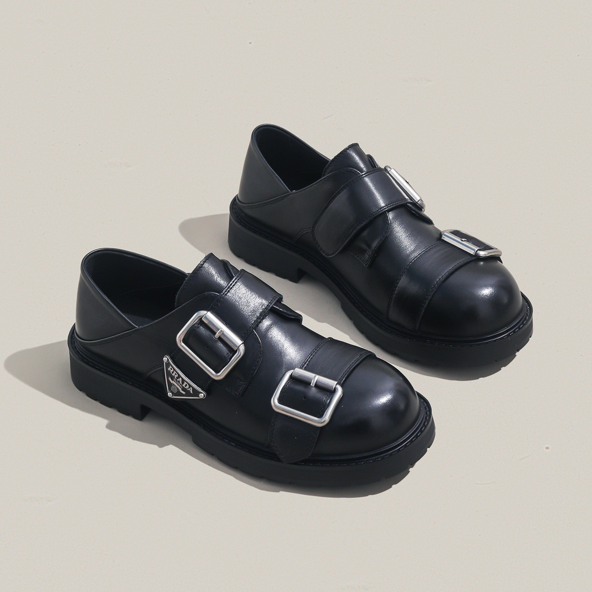 英伦风双扣带厚底乐福鞋女2026年春季真皮复古百搭单鞋搭扣皮鞋,淘宝优惠券,粉丝福利购,淘宝优惠卷