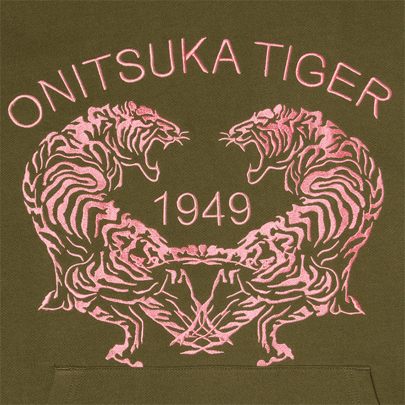 [经典]Onitsuka Tiger鬼塚虎男女同款春季休闲百搭套头连帽卫衣