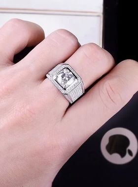 欧美流行风男士锆石戒指