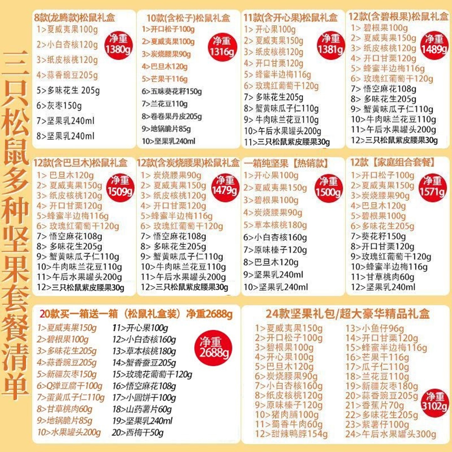 三只松鼠坚果礼盒整箱零食大礼包休闲食品送女友混合干果营养送礼 - 图1