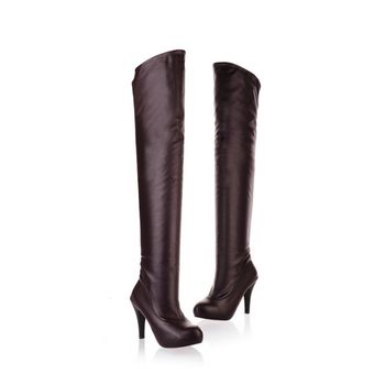 Elastic slim boots autumn and winter women's shoes white boots high heels women's over-the-knee boots large size women's boots small size long tube BK