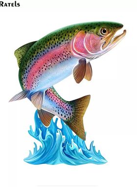 深海鱼高清防水贴画车贴墙贴钓鱼箱渔具店铺玻璃门窗个性装饰贴纸