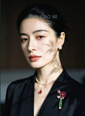 宋代美学天然玉髓花瓶胸针中式国潮经典别针旗袍西装领口配饰礼物