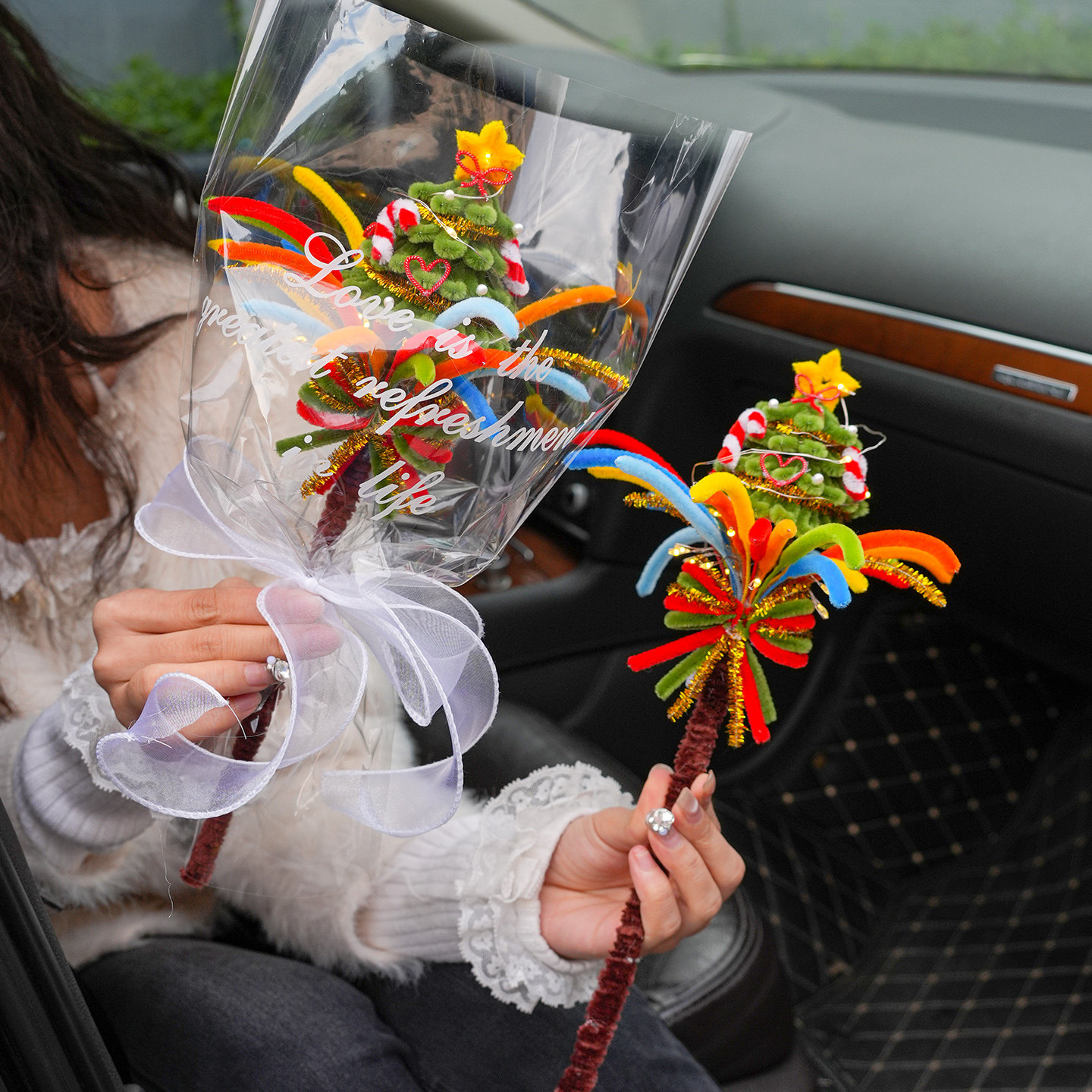 新年礼物扭扭棒编织圣诞树烟花棒手工diy材料包自制送女孩子闺蜜,淘宝优惠券,粉丝福利购,淘宝优惠卷