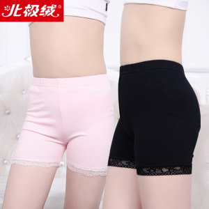 3条北极绒儿童安全裤短裤纯棉女童二合一防走光薄款女孩打底裤新