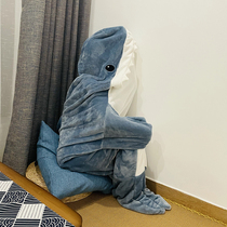 Spot Sand Sculpture Shark Sleeping Bag Pyjamas Flannel Velvet Gift Back with a zipper to reach out.