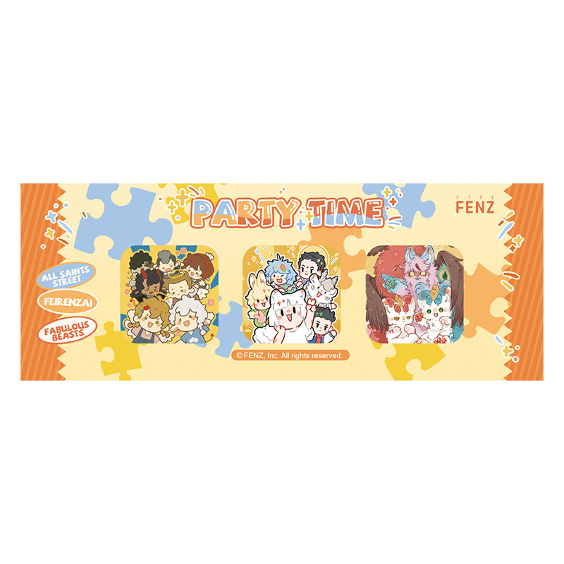 非人哉官方店分子谷子派对时光系列马口铁徽章套装糖果膜吧唧胸针 - 图2