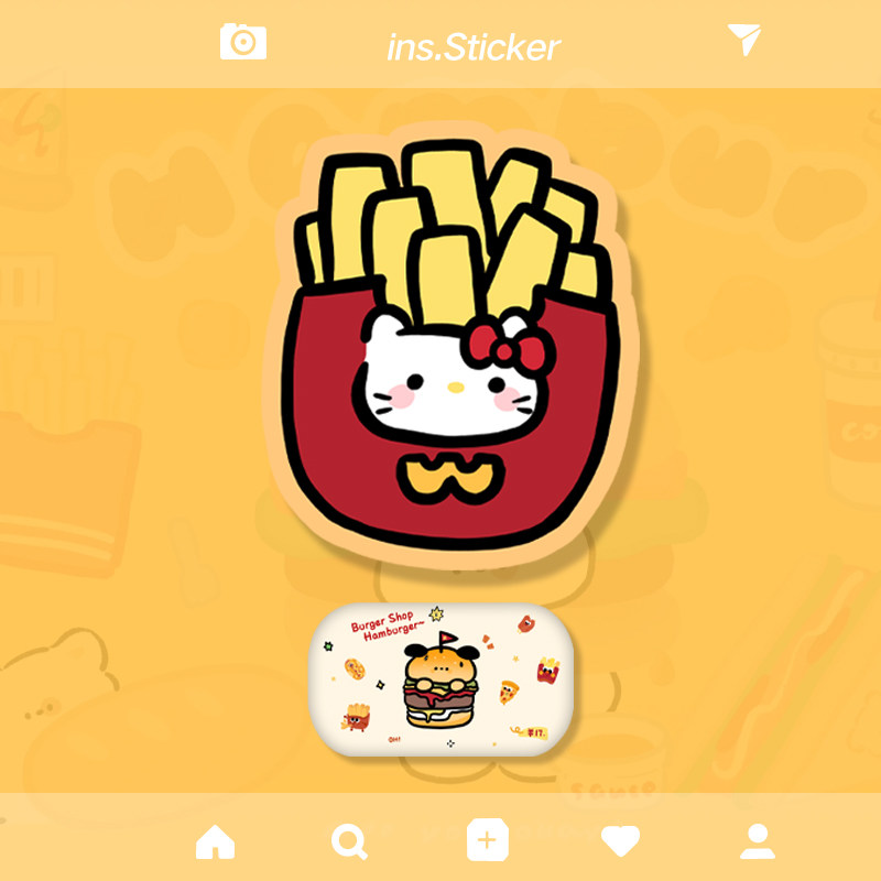 ins鼠标垫简约可爱办公游戏胶垫橡胶加厚防滑卡通Kitty汉堡薯条