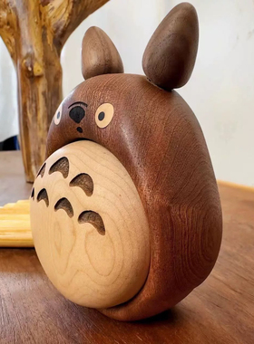 龙猫乳牙盒纪念男女孩儿童牙齿收纳盒收藏装牙齿换牙盒木质摆件