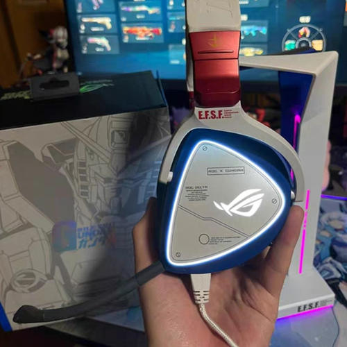 ROG玩家国度棱镜S有线头戴式独角兽高达联名限定款有线RGB耳机麦 - 图2