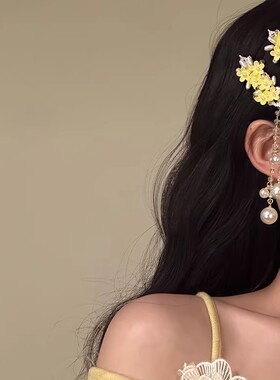 【花上枝头】甜美珍珠流苏发夹女