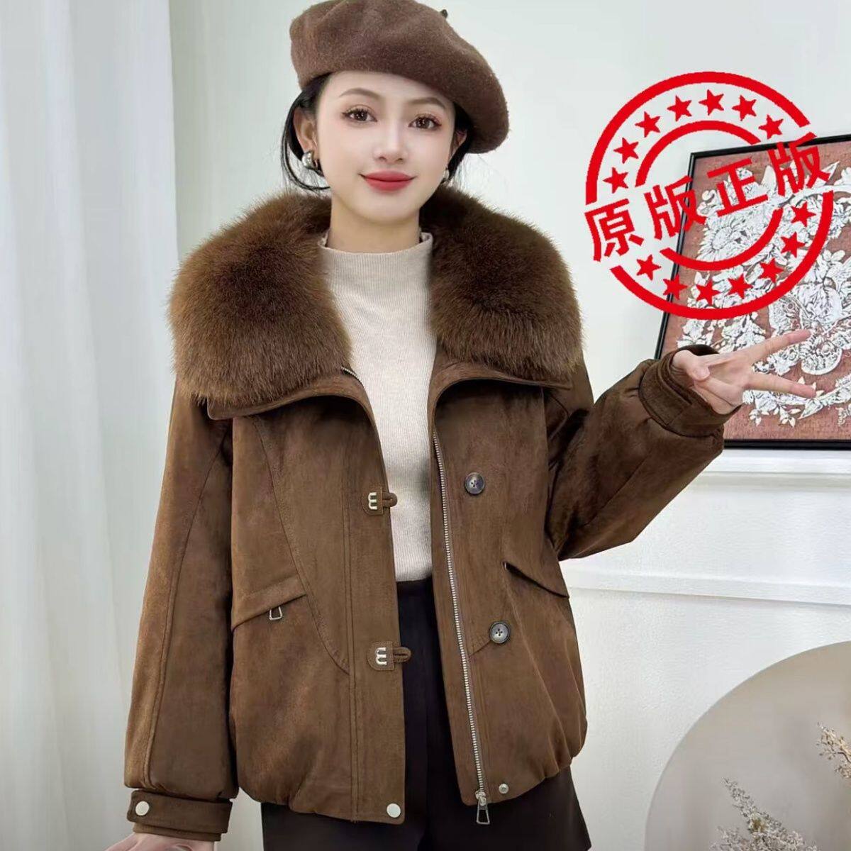 可拆卸大毛领加绒加厚棉衣外套女2025冬季新款宽松派克服加棉夹克,淘宝优惠券,粉丝福利购,淘宝优惠卷