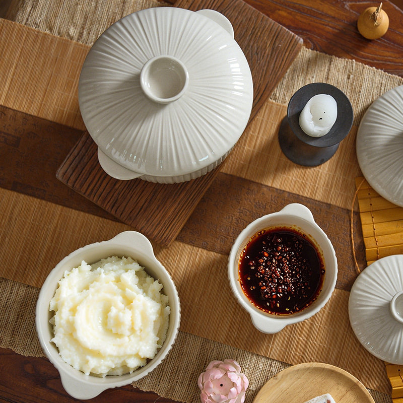 家用双耳陶瓷猪油罐带盖勺耐高温陶瓷大容量储物罐辣椒油泼辣子罐,淘宝优惠券,粉丝福利购,淘宝优惠卷