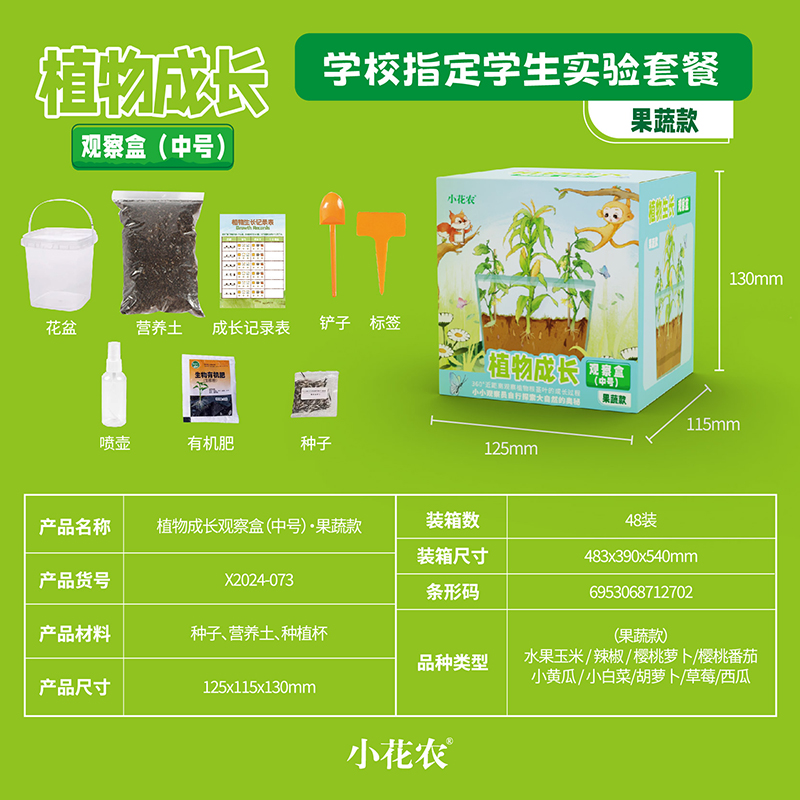 凤仙花种籽套盒小学生科学实验观察指甲花儿童种植小盆栽套装种子