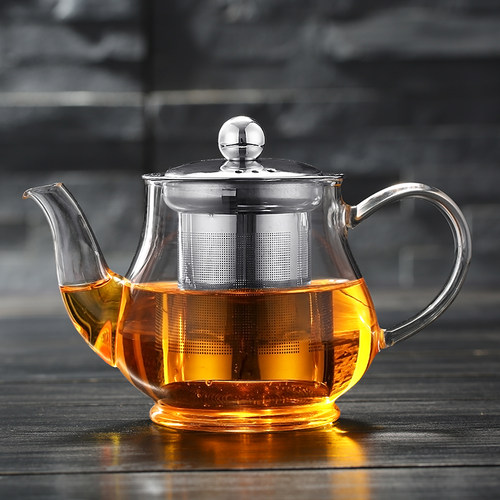 加厚耐热玻璃红茶壶红茶杯普洱壶不锈钢内胆过滤泡茶壶双耳冲茶器 - 图2