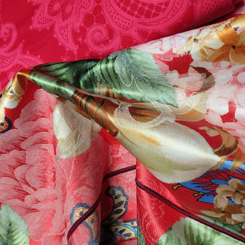 欧式加厚提花磨毛四件套贡缎结婚四件套婚庆全纯棉床上用品1.8m床 - 图1