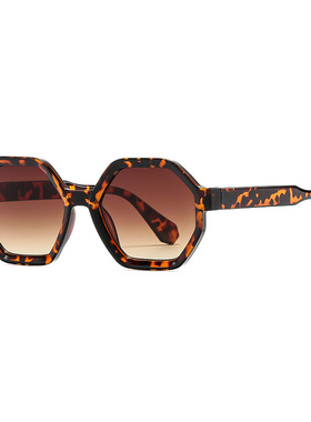 新款PC太阳镜潮流多边形眼镜欧美时尚防紫外线装饰渐变色墨镜