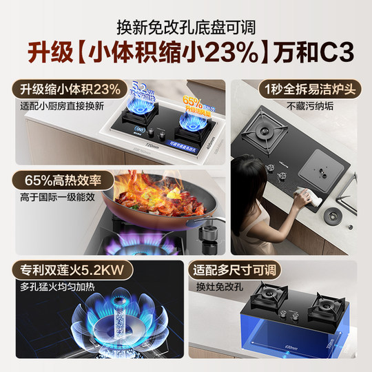 Wanhe 5.2kW Shuanglian fierce fire stove replacement without modification holes