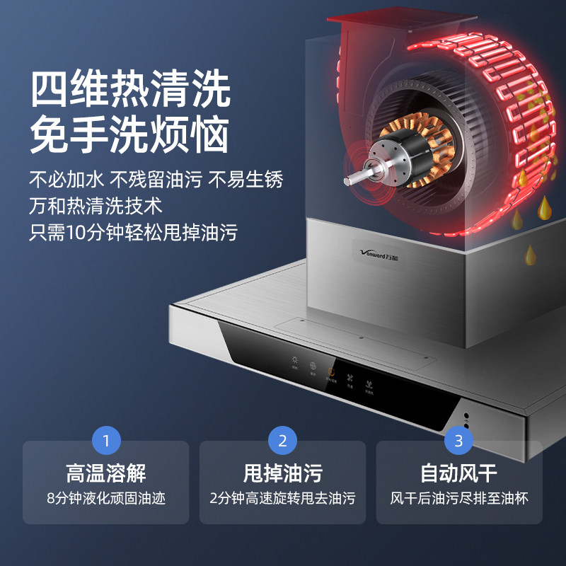 万和737a顶吸式抽欧式吸洗油烟机 vanward万和油烟机