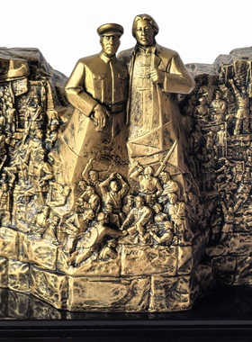 井冈山会师雕塑红色文化礼品桌面摆件收藏商务礼物八一军人纪念品