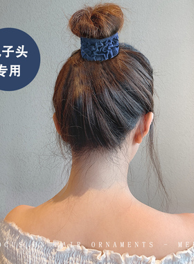 黑色加粗高弹力发圈女简约百搭发绳盘发丸子头皮套头饰头绳皮筋女