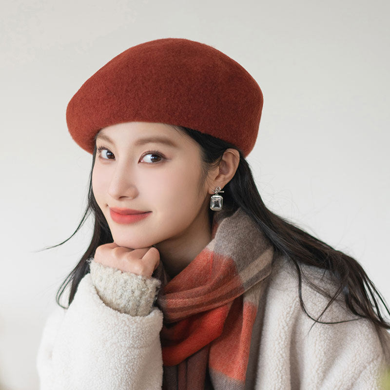 疯帽子 澳洲绵羊毛好品质贝雷帽复古日系蓓蕾帽子女 秋冬季新品,淘宝优惠券,粉丝福利购,淘宝优惠卷