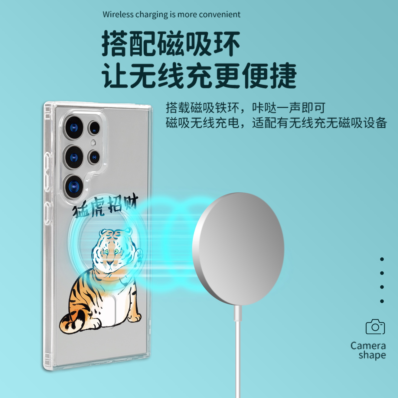 Magsafe磁吸 我不是胖虎 三星亚克力S25 Ultra手机壳iPhone16pro保护套S25订制S24+猛虎下山a54 a35 a16男女 - 图2