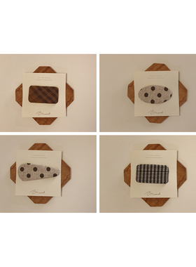 胡子奶茶色系波点简约发饰