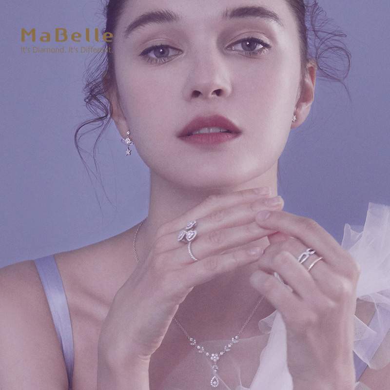 MaBelle/玛贝尔18K红白金 双排简约款钻石戒指 个性 简约 时尚 - 图3