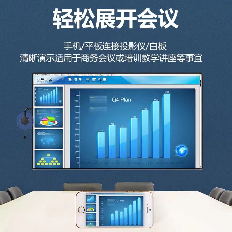 无线投屏器4k高清手机同屏器连接电视机显示器电脑hdmi转换投影器-图1