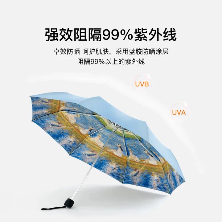 fulton英国王室进口富尔顿梵高麦田雨伞女小巧口袋伞晴雨伞便携