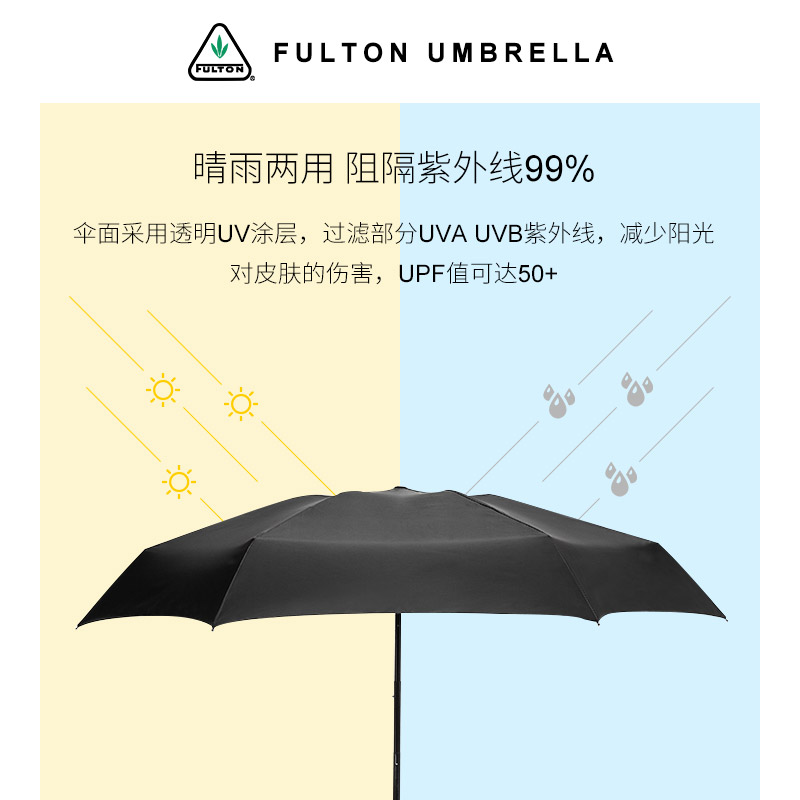 fulton富尔顿抗风暴雨伞专用加固晴雨两用遮阳伞防晒防紫外线伞