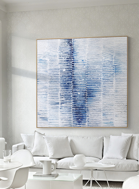 现代抽象客厅装饰画日式简约沙发背景墙壁挂画创意油画克莱因蓝