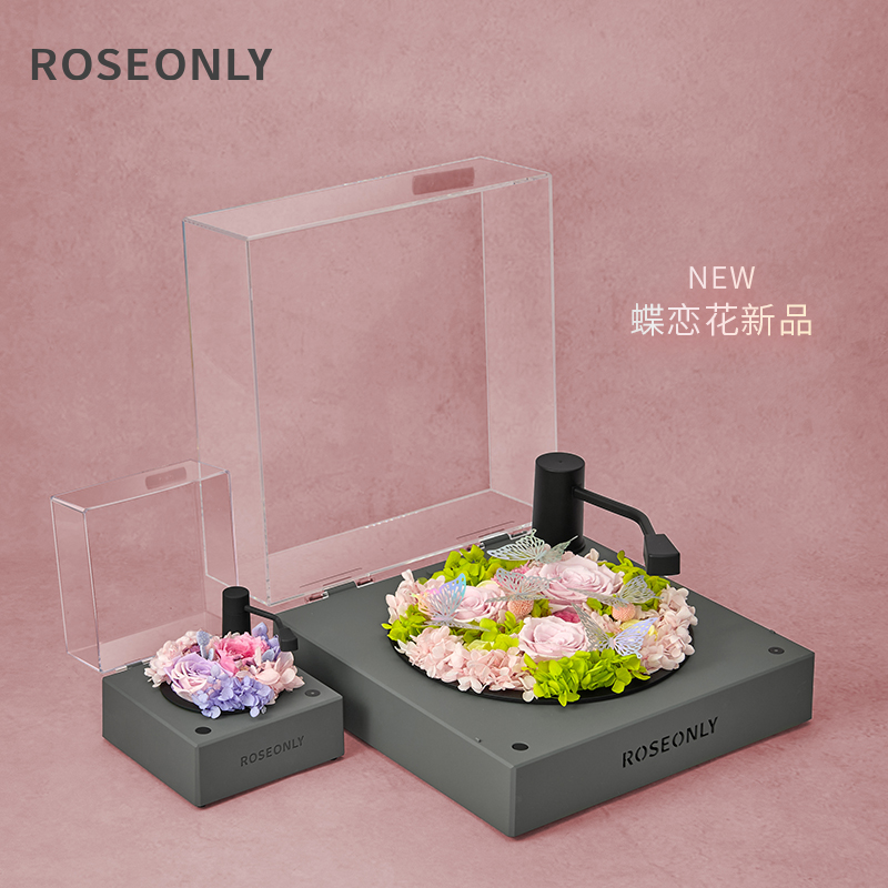 【520情人节礼物】ROSEONLY诺誓永生花留声机玫瑰繁花音乐送女友 - 图0