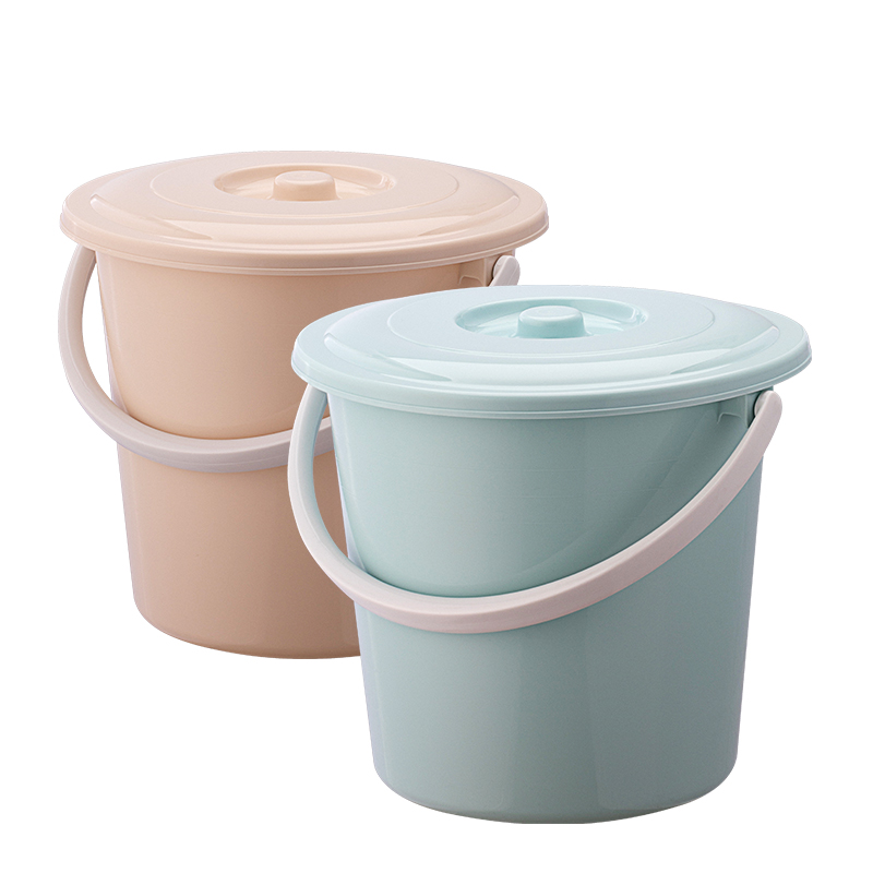 茶花带盖水桶家用储水用大塑料桶大号手提桶子加厚洗车小圆桶存水