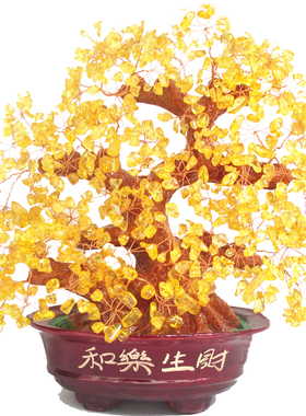 纯天然招财树摆件水晶开业礼品