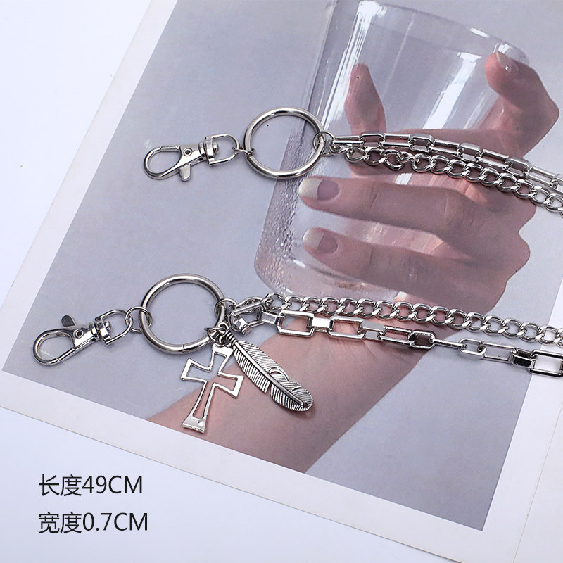 裤链配饰女y2k朋克千禧年中古复古美式金属链条配裤子挂饰腰链男