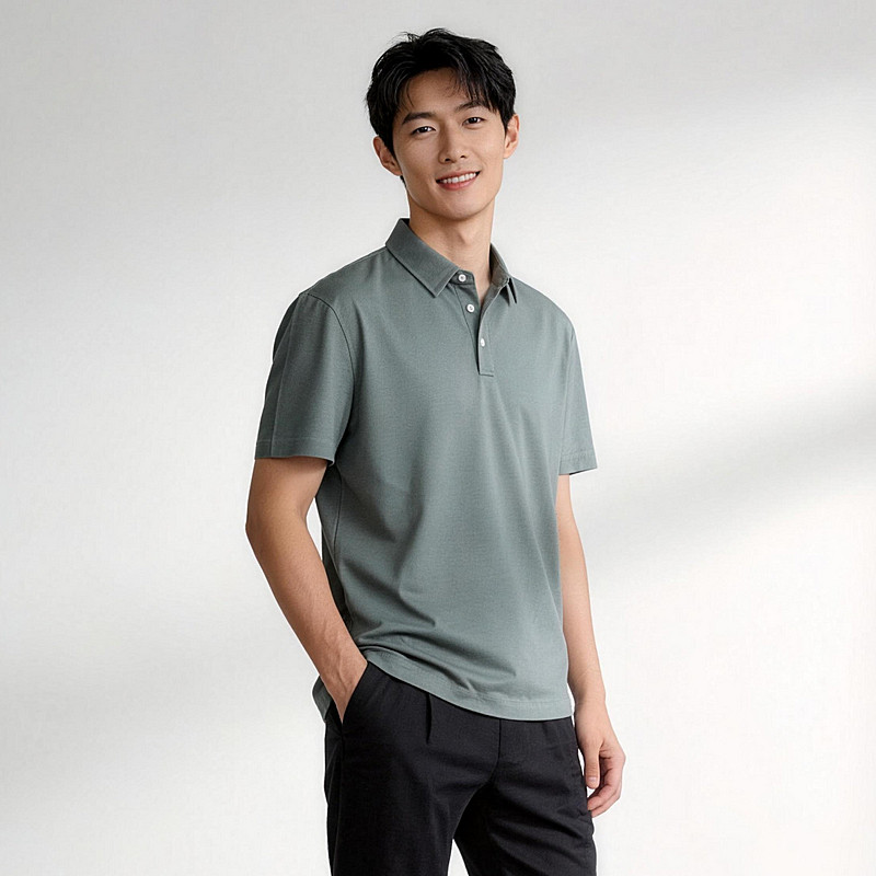 【麻棉+不易变形】雅戈尔旗下HANP夏季男士短袖Polo衫纯色翻领T恤