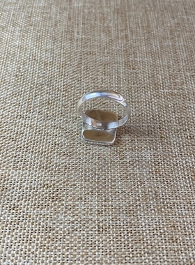 女士 青花瓷戒指 老瓷片 寿字 925银 手工饰品 简约流行 古瓷首饰