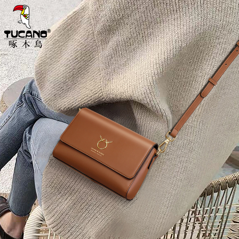 啄木鸟女士2022新款真皮小众女包 啄木鸟绮菡女士包袋